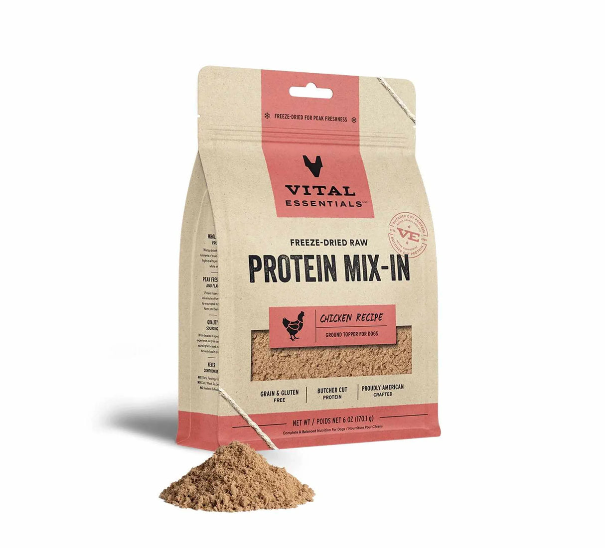 Vital Essentials(R) Freeze-Dried Raw Chicken Protein Mix-In Ground Topper for Dogs, 6 oz