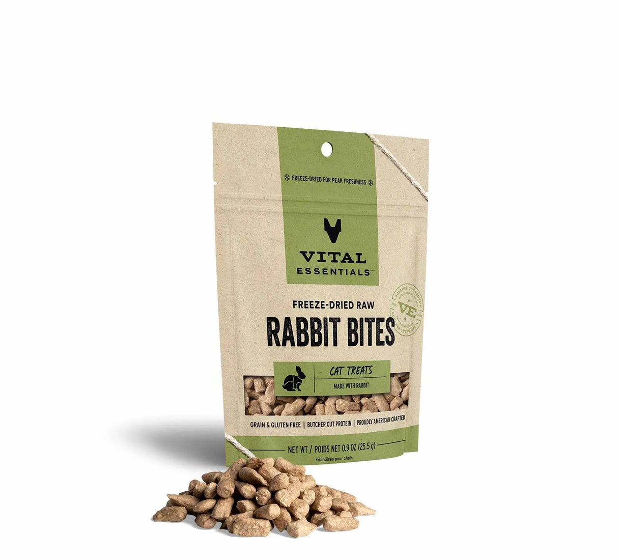 Vital Essentials(R) Freeze-Dried Rabbit Bites Cat Treats, 0.9 oz