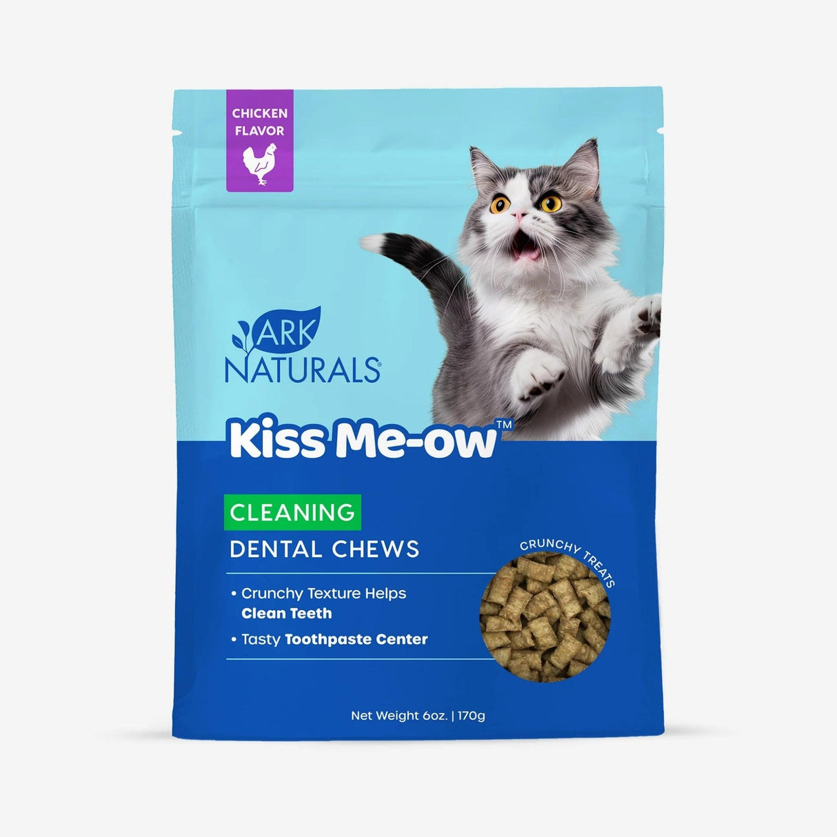 Ark Naturals Cat Dental Chews Kiss Me-Ow Cleaning Chicken 6 oz