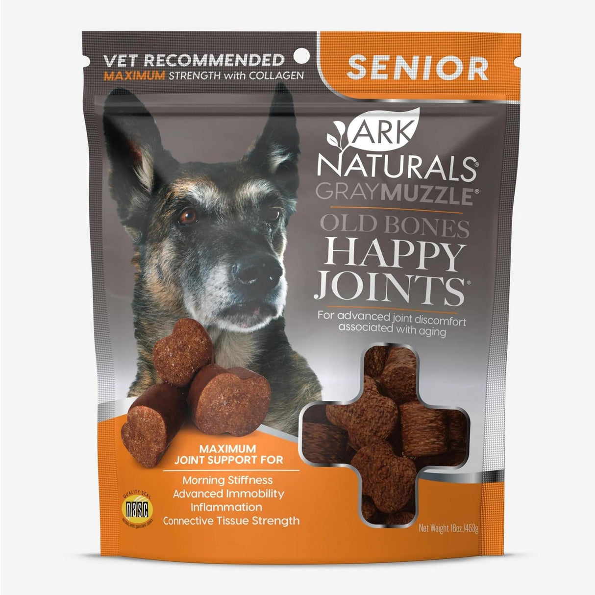 Ark Naturals Gray Muzzle Old Dogs! Happy Joints! Max Strength for large dogs