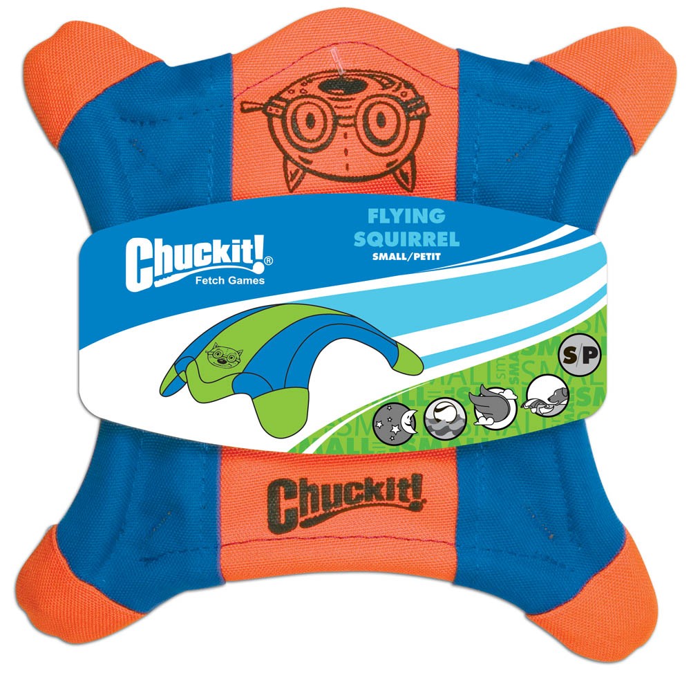 Chuckit! Flying Squirrel Dog Toy Blue/Orange-Small