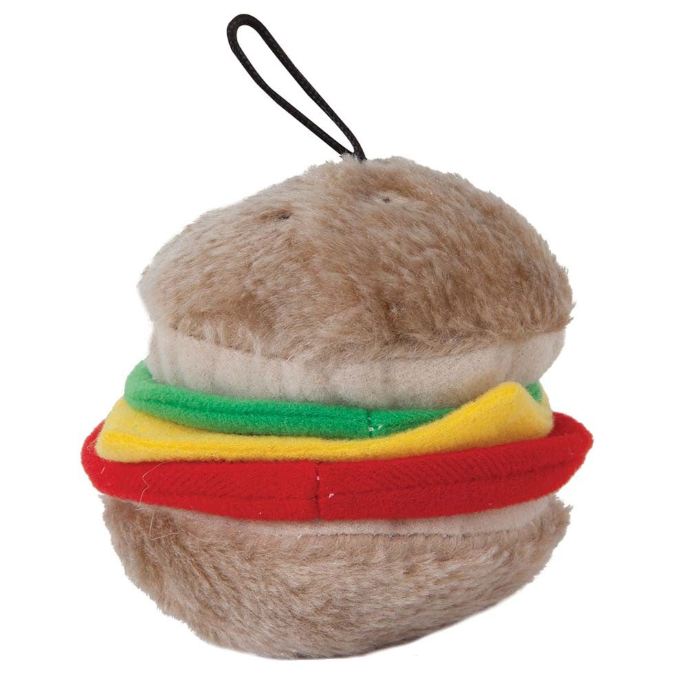 Aspen Hamburger with Squeakers Small Dog & Puppy Toy