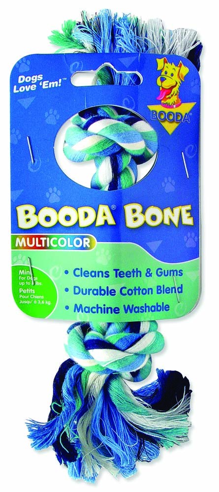 Booda 2-Knot Rope Bone Dog Toy Multi-Color Extra Small