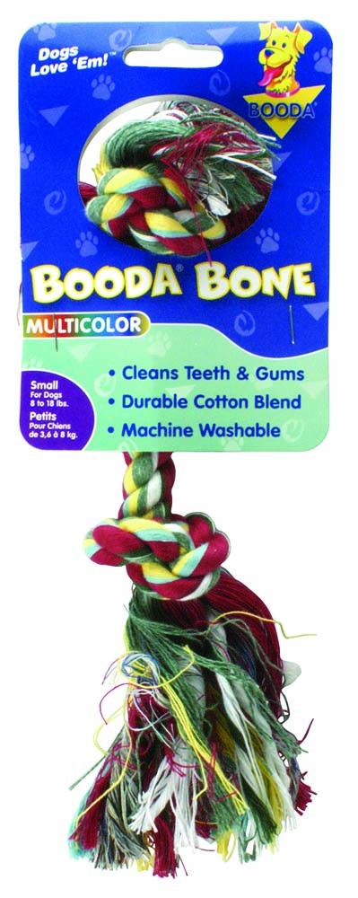 Booda 2-Knot Rope Bone Dog Toy Multi-Color Small