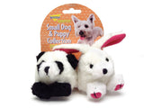 Booda Squatter Panda/Rabbit Small Dog & Puppy Toy Multi-Color SM, 2 pk