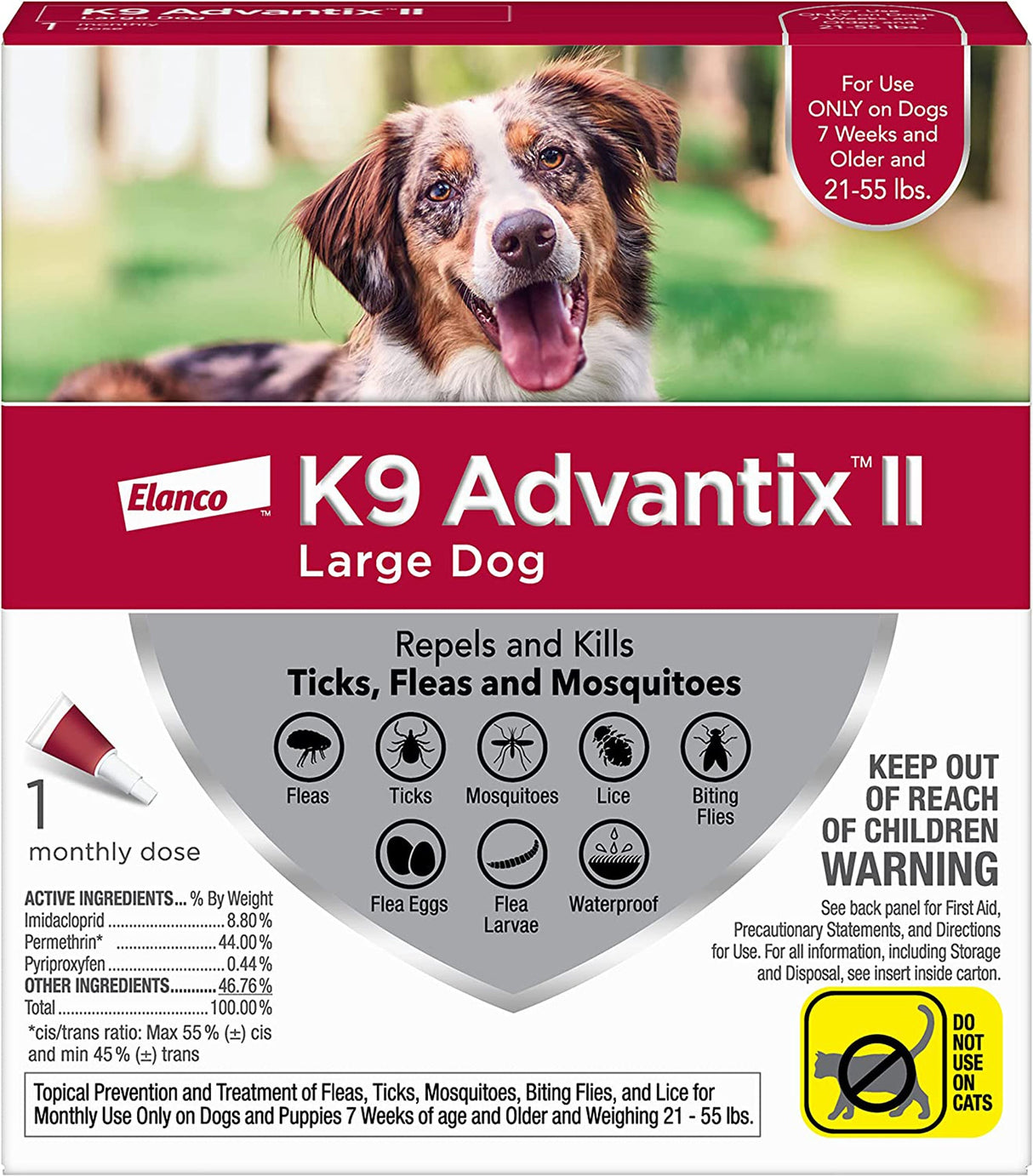 Advantage II Single Dose Large Dog Red 7 weeks or older/21-55 lbs.