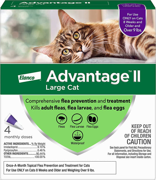 Advantage II Cat Large Purple 4-Pack 9 lbs +