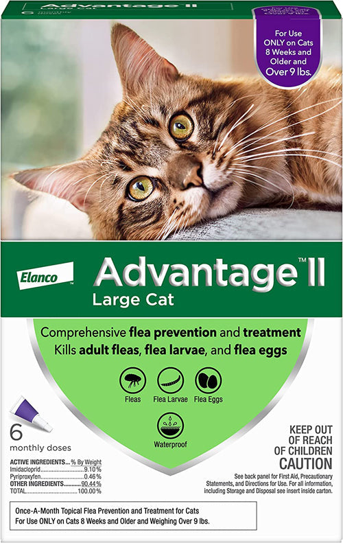 Advantage II Cat Large Purple 6-Pack (Case of 6) 9 lbs +