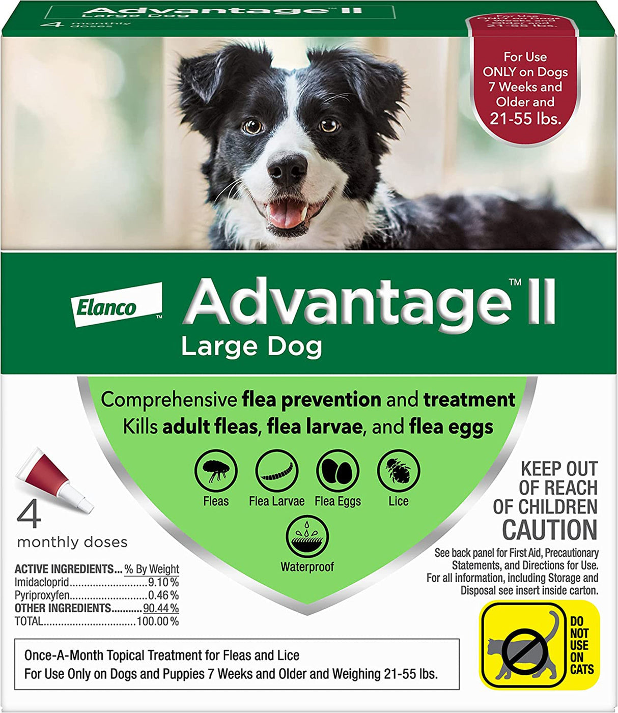 Advantage II Dog Large Red 4-Pack 7 weeks or older/21-55 lbs.