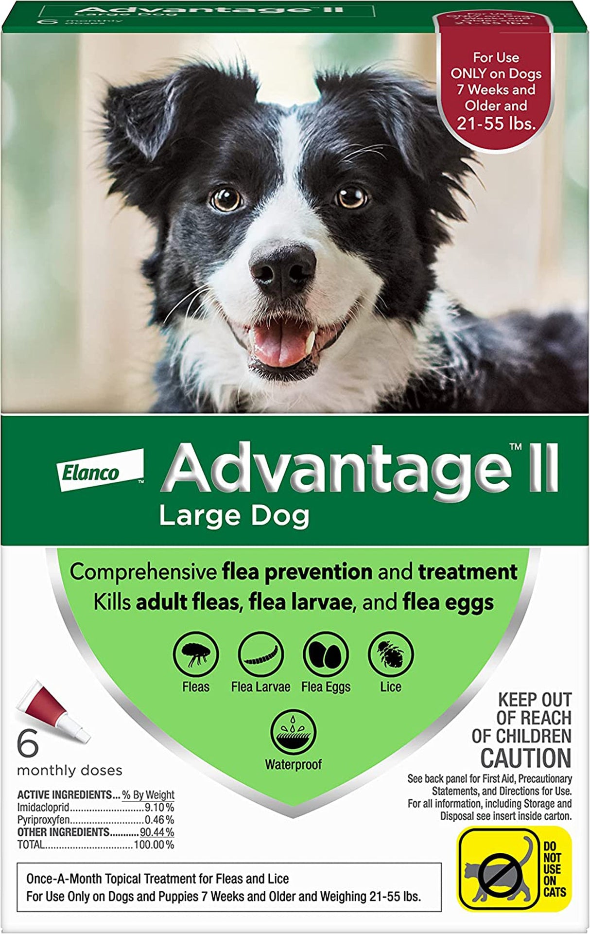 Advantage II Dog Large Red 6-Pack 7 weeks or older/21-55 lbs.