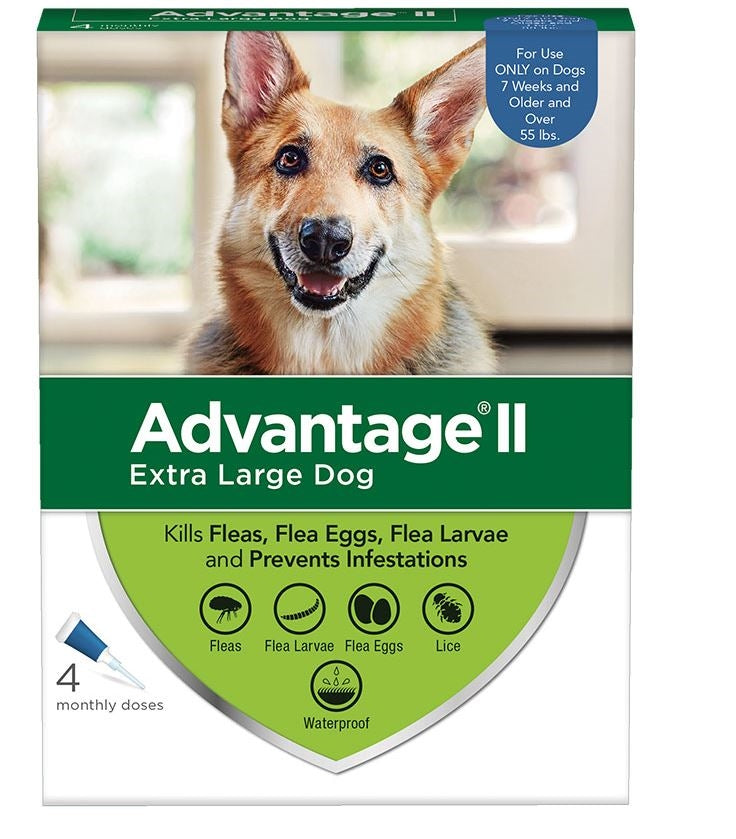 Advantage II Dog Extra Large Blue 4-Pack 7 weeks and older/55 lbs. +