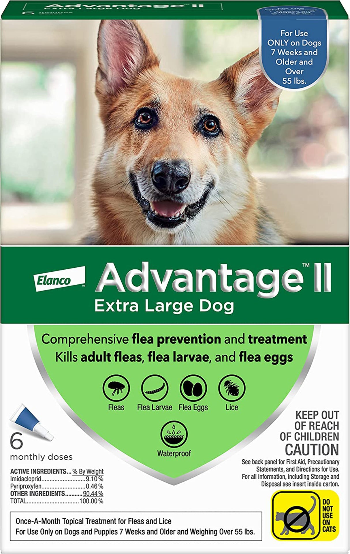 Advantage II Dog Extra Large Blue 6-Pack 7 weeks or older/55 lbs. +