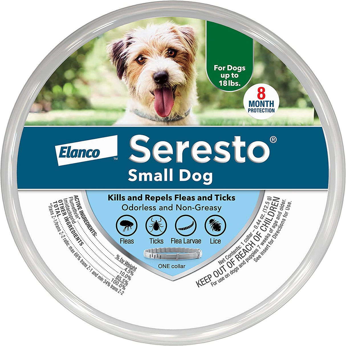 Bayer Dog Seretso Small Dog 6-18 lbs. 8 Month Collar