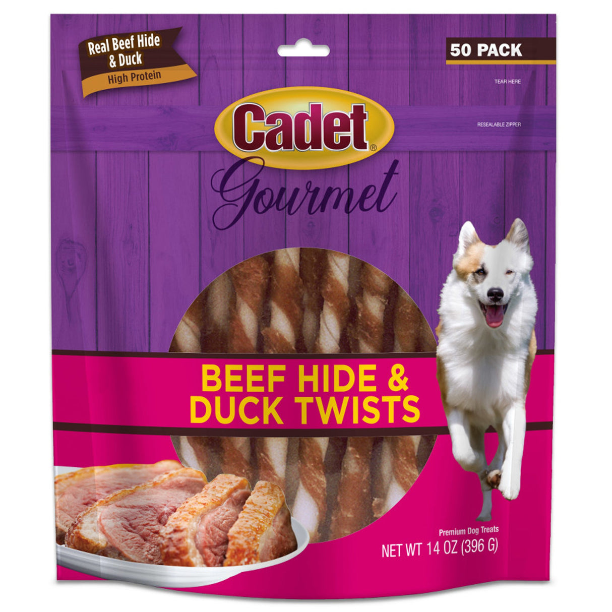 Cadet Gourmet Beef Hide & Duck Dog Twist Sticks Beef Hide & Duck 5 In. (50 ct)