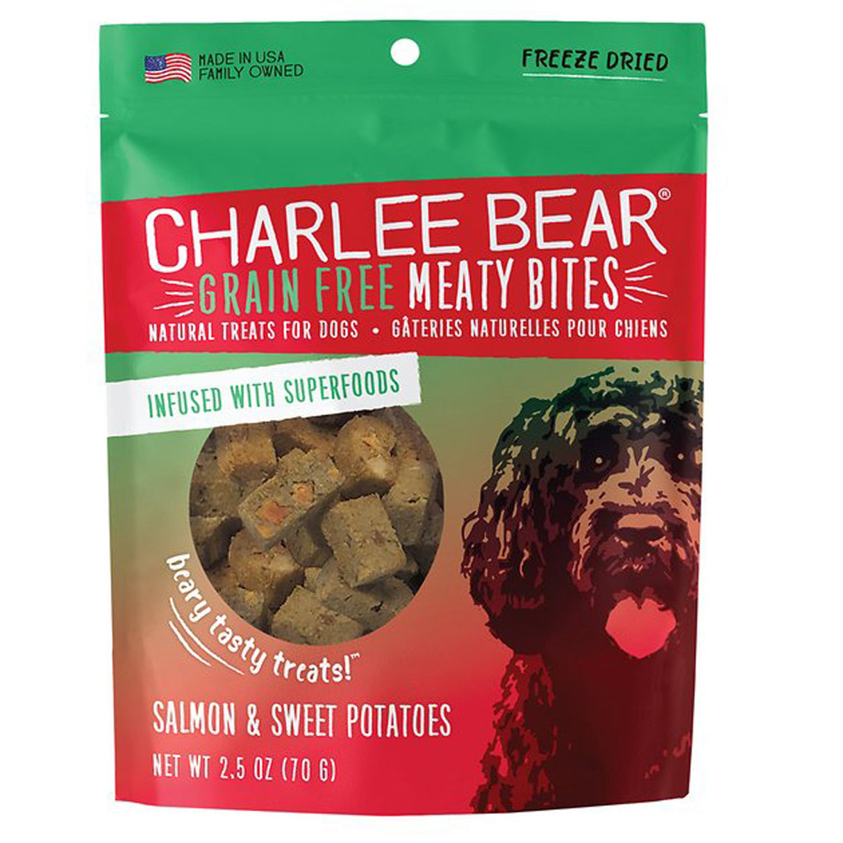 Charlee Bear Dog Meaty Bites Salmon & Sweet Potato 2.5 oz.