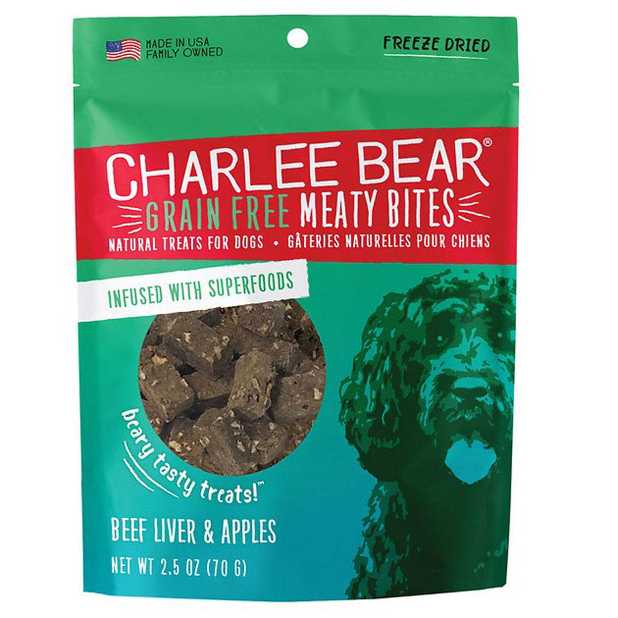 Charlee Bear Dog Meaty Bites Beef And Apple 2.5 oz.