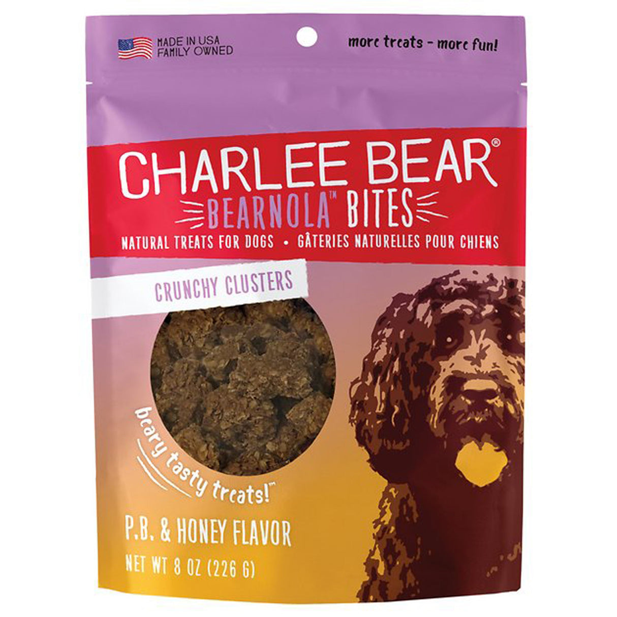 Charlee Bear Dog Bearnola Peanut Butter Honey 8 oz.