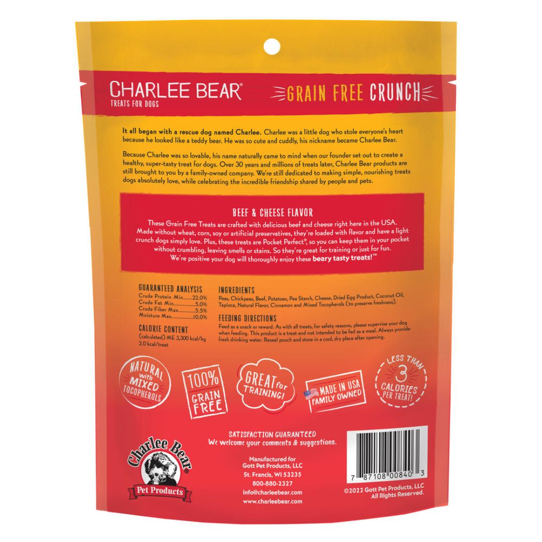 Charlee Bear Dog Crunch Grain Free Beef Liver & Cheese 8 oz.