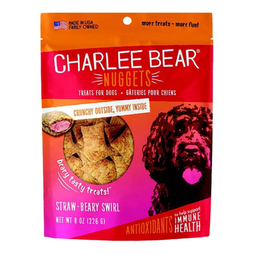 Charlee Bear Dog Nuggets Immune Health Straw-Beary Swirl 8 oz