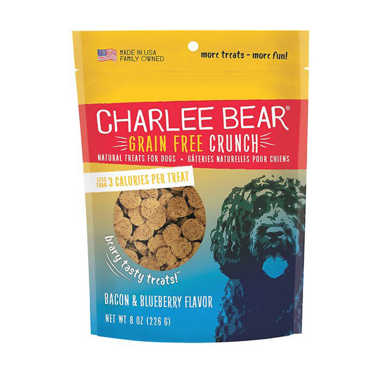 Charlee Bear Dog Crunch Grain Free Bacon And Blueberry 8 oz.