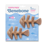 Benebone Puppy Pack Fishbone Dog Chew Toy Salmon, Extra Small