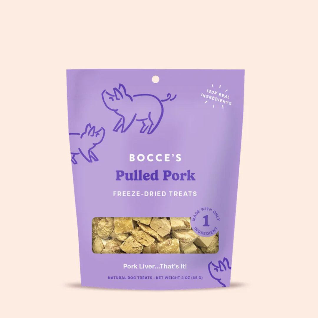 Bocce's Bakery Dog Freeze Dried Pulled Pork Treat 3oz