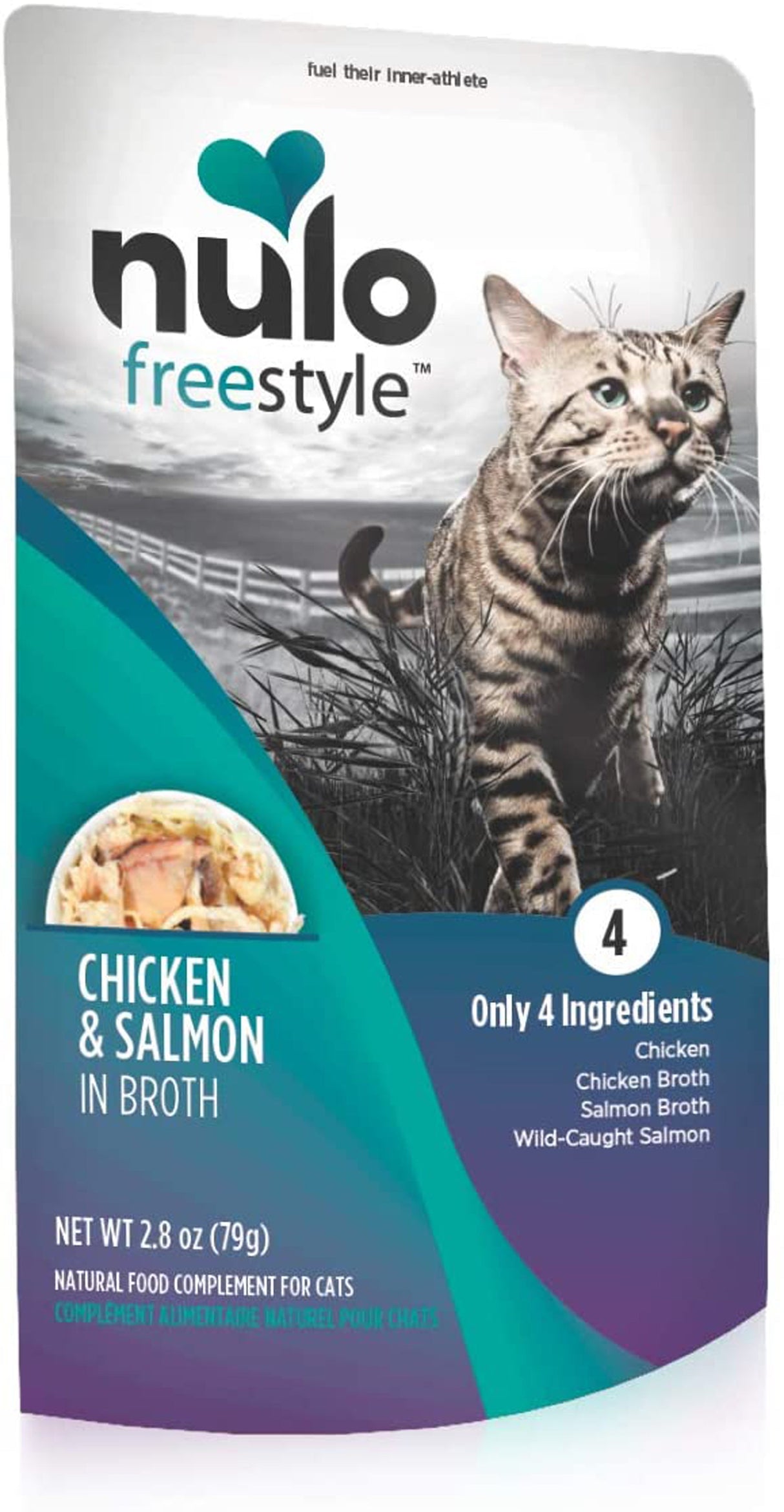 Nulo Freestyle Cat Food Topper Chicken & Salmon in Broth 2.8 oz (case of 24)