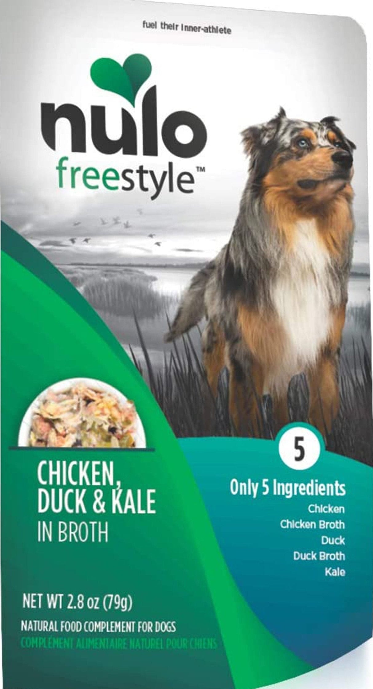 Nulo Freestyle Dog Food Topper Chicken, Duck & Kale in Broth 2.8oz. (Case of 24)