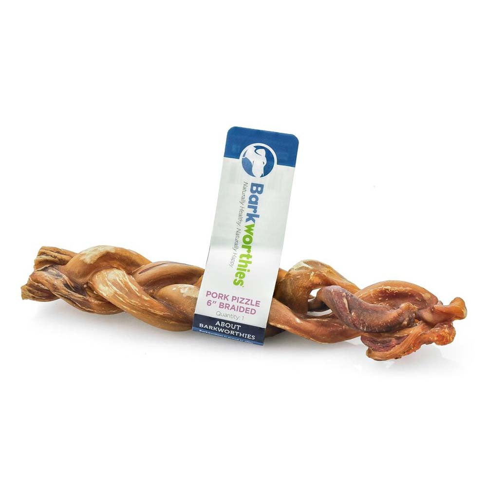 Barkworthies Braided Pork Pizzle 6" 30 ct