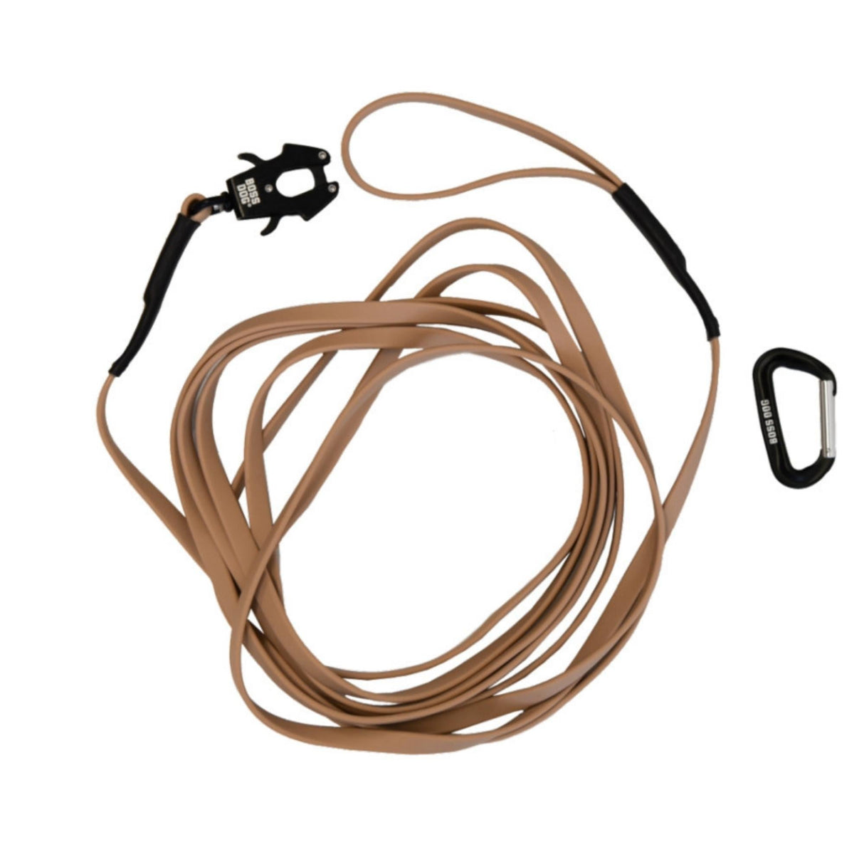 Boss Dog Tactical TPU Tracking Dog Leash Tan, 20 ft