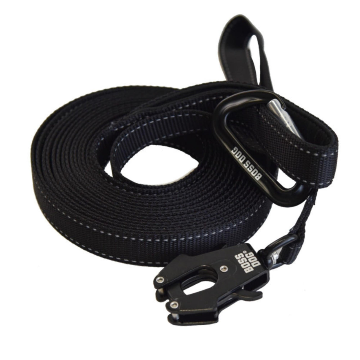 Boss Dog Tactical Nylon Tracking Dog Leash Black, 20 ft