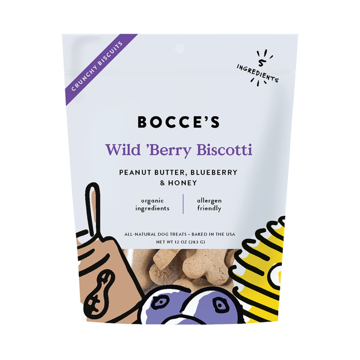 Bocce's Bakery Dog Small Batch Biscuits Wild Berry Biscotti 12 oz.