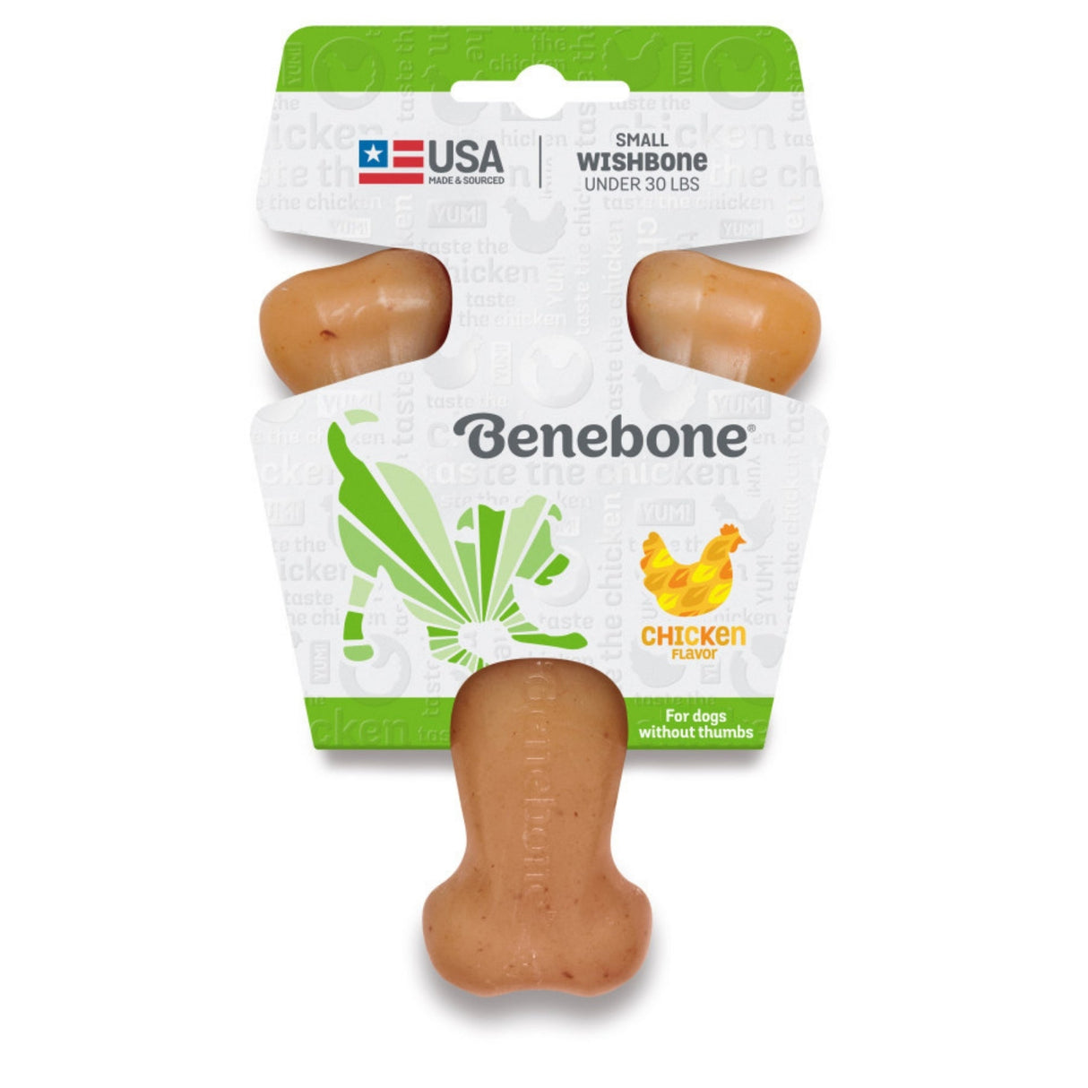 Benebone Wishbone Durable Dog Chew Toy Chicken, Small