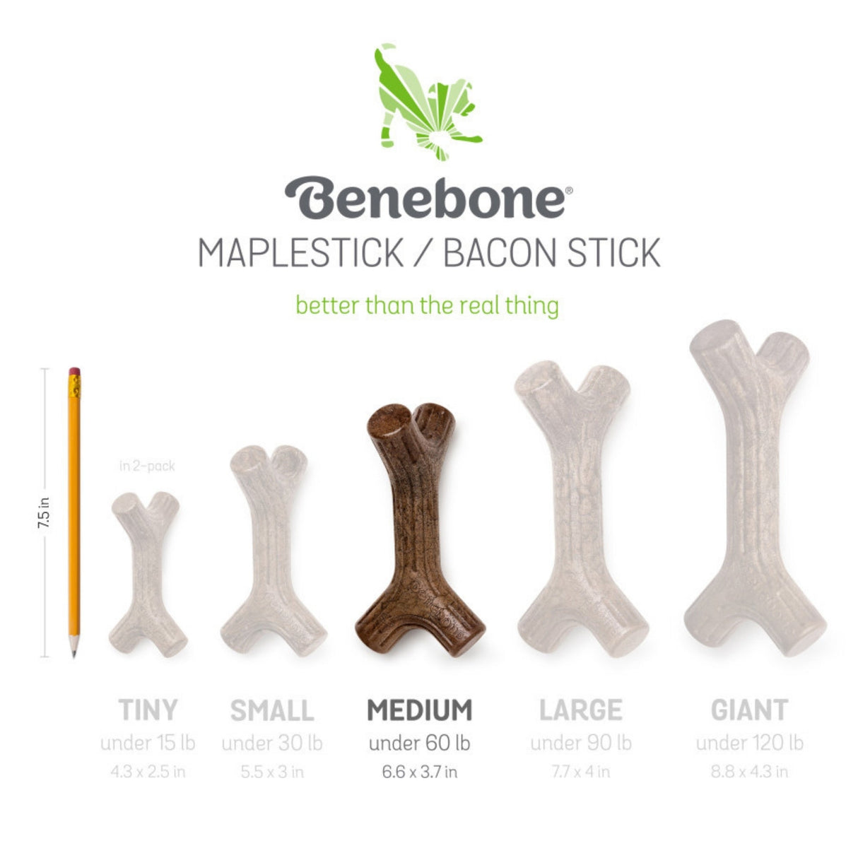 Benebone Maplestick Durable Dog Chew Toy Medium