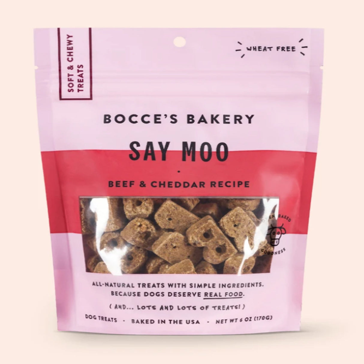 Bocce's Bakery Dog Soft And Chewy Say Moooo 6oz.