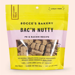 Bocce's Bakery Dog Soft And Chewy Bacon Nutty 6oz.
