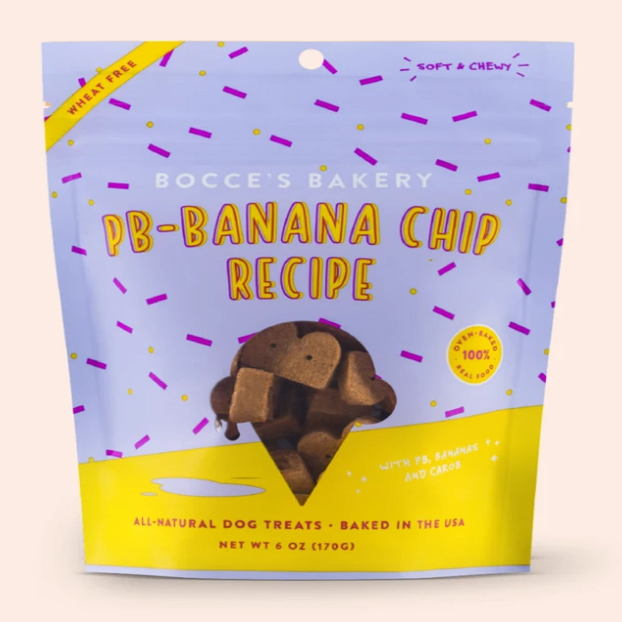 Bocce's Dog Soft Chew Peanut Butter Banana Chip 6oz.