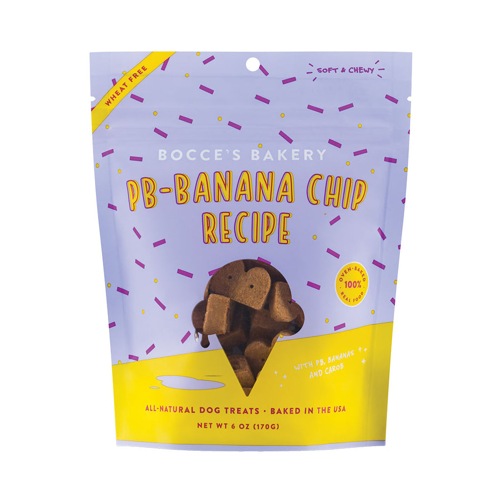 Bocce's Dog Soft Chew Peanut Butter Banana Chip 6oz.