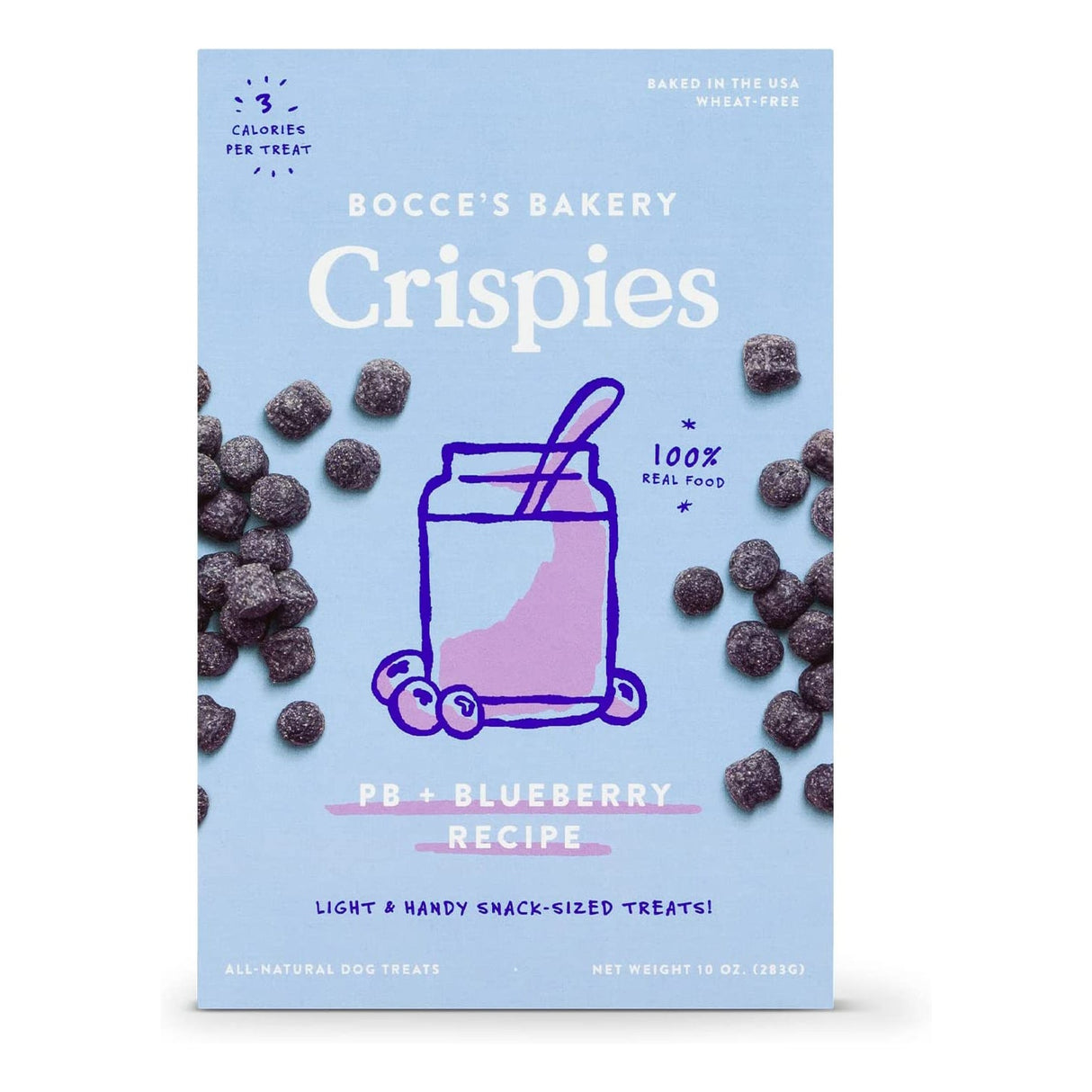 Bocce's Dog Crispies Peanut Butter And Blueberry 10oz.