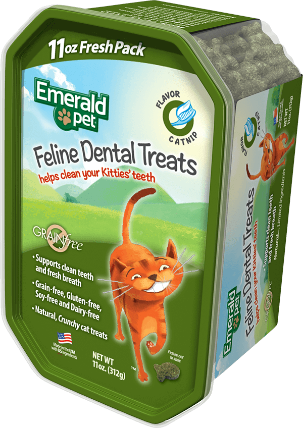 Emerald Pet Feline Dental Cat Treats Catnip 11oz